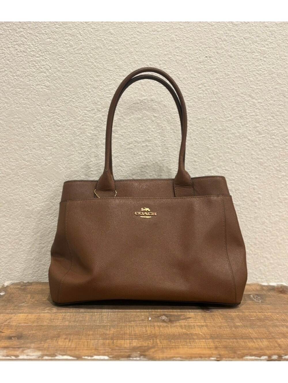 Coach Brown Leather Tote Bag with Double Handles